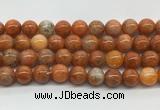 CABS08 15 inches 10mm round orange calcite gemstone beads wholesale