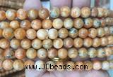 CABS16 15 inches 8mm round orange calcite gemstone beads wholesale