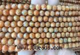 CABS20 15 inches 6mm round orange calcite gemstone beads wholesale