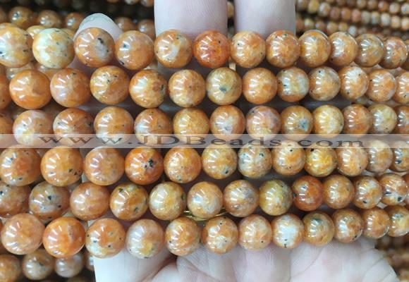 CABS21 15 inches 8mm round orange calcite gemstone beads wholesale