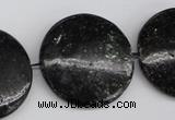 CAE50 15.5 inches 30mm flat round astrophyllite beads wholesale