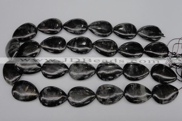 CAE70 15.5 inches 22*30mm flat teardrop astrophyllite beads wholesale