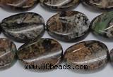 CAF135 15.5 inches 10*14mm twisted oval Africa stone beads