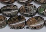 CAF136 15.5 inches 12*16mm twisted oval Africa stone beads