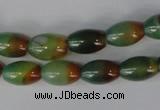 CAG1007 15.5 inches 8*12mm rice rainbow agate beads wholesale