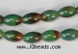 CAG1008 15.5 inches 8*12mm rice rainbow agate beads wholesale