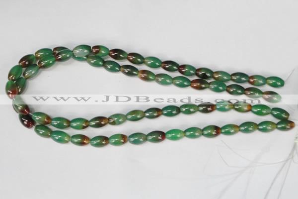 CAG1008 15.5 inches 8*12mm rice rainbow agate beads wholesale