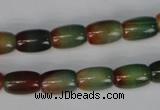 CAG1010 15.5 inches 8*12mm drum rainbow agate beads wholesale