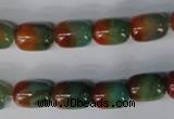 CAG1012 15.5 inches 8*12mm drum rainbow agate beads wholesale