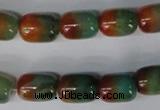 CAG1014 15.5 inches 12*14mm drum rainbow agate beads wholesale