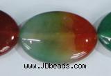 CAG1026 15.5 inches 25*35mm oval rainbow agate beads