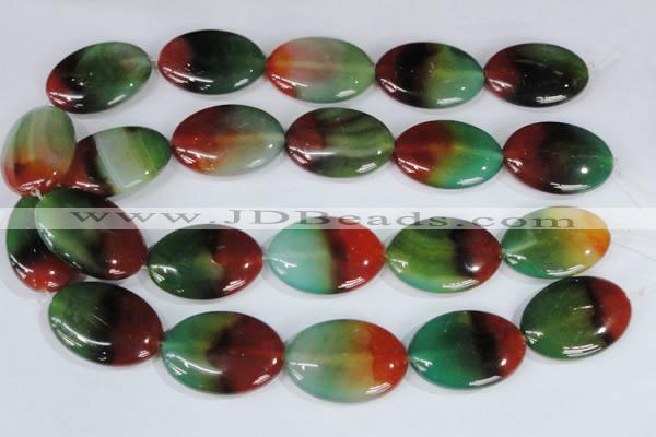 CAG1026 15.5 inches 25*35mm oval rainbow agate beads