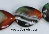 CAG1034 15.5 inches 22*30mm flat teardrop rainbow agate beads