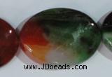 CAG1065 15.5 inches 30*40mm twisted oval rainbow agate beads