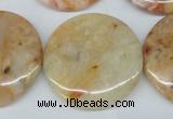 CAG1092 15.5 inches 30mm flat round Morocco agate beads wholesale