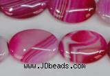 CAG1176 15.5 inches 18*25mm oval line agate gemstone beads