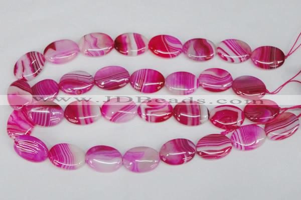 CAG1176 15.5 inches 18*25mm oval line agate gemstone beads