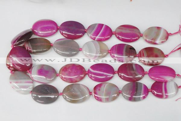 CAG1188 15.5 inches 22*30mm oval line agate gemstone beads