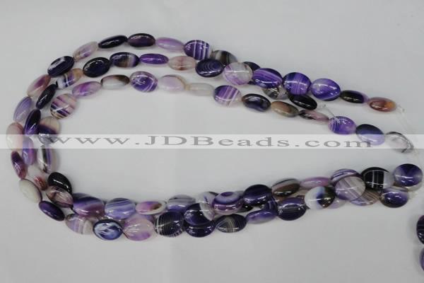 CAG1230 15.5 inches 10*14mm oval line agate gemstone beads