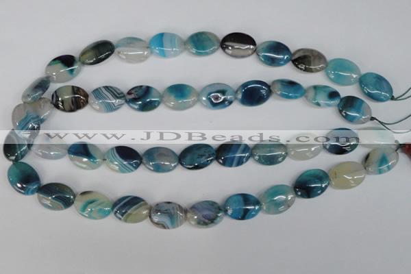 CAG1291 15.5 inches 13*18mm oval line agate gemstone beads