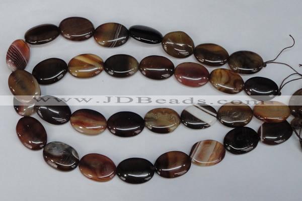 CAG1316 15.5 inches 18*25mm oval line agate gemstone beads