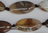 CAG1320 15.5 inches 15*30mm marquise line agate gemstone beads