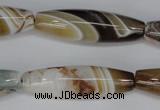 CAG1335 15.5 inches 12*40mm rice line agate gemstone beads