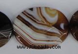 CAG1352 15.5 inches 30*40mm faceted oval line agate gemstone beads