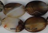 CAG1385 15.5 inches 18*25mm faceted oval line agate gemstone beads