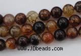 CAG1440 15.5 inches 8mm round dragon veins agate beads