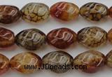 CAG1455 15.5 inches 10*15mm twisted rice dragon veins agate beads