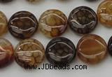 CAG1461 15.5 inches 15mm flat round dragon veins agate beads