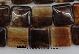 CAG1472 15.5 inches 15*15mm square dragon veins agate beads