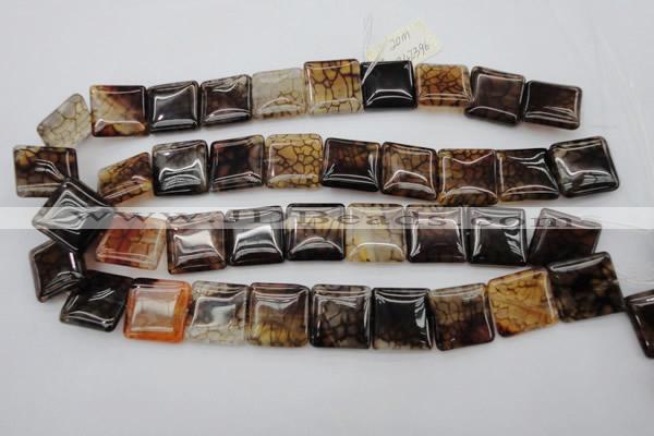 CAG1474 15.5 inches 20*20mm square dragon veins agate beads