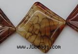 CAG1488 15.5 inches 30*30mm diamond dragon veins agate beads