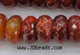 CAG1495 15.5 inches 10*20mm faceted rondelle natural fire agate beads