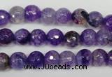 CAG1512 15.5 inches 8mm faceted round fire crackle agate beads