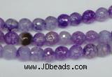 CAG1514 15.5 inches 8mm faceted round fire crackle agate beads