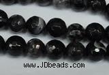 CAG1524 15.5 inches 10mm faceted round fire crackle agate beads