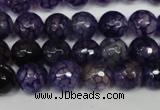 CAG1529 15.5 inches 10mm faceted round fire crackle agate beads