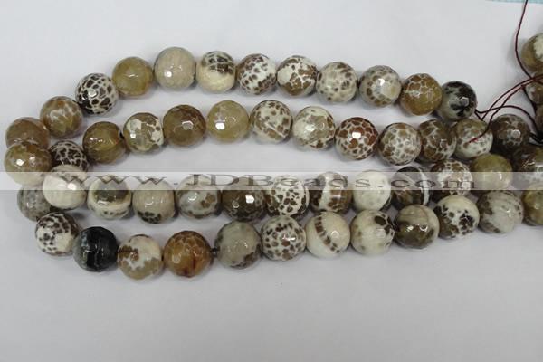 CAG1558 15.5 inches 16mm faceted round fire crackle agate beads