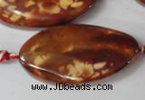 CAG1591 15.5 inches 22*38mm twisted oval fire crackle agate beads