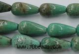 CAG1601 15.5 inches 10*20mm teardrop green grass agate gemstone beads