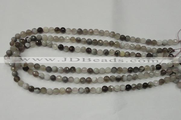 CAG1801 15.5 inches 6mm faceted round grey botswana agate beads