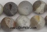 CAG1842 15.5 inches 18mm round matte druzy agate beads whholesale