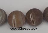 CAG1847 15.5 inches 20mm round matte druzy agate beads whholesale