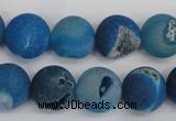 CAG1856 15.5 inches 14mm round matte druzy agate beads whholesale