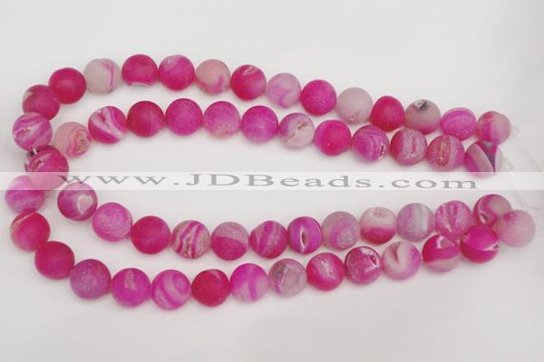 CAG1861 15.5 inches 14mm round matte druzy agate beads whholesale