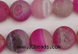 CAG1862 15.5 inches 16mm round matte druzy agate beads whholesale