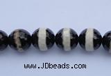 CAG1878 15.5 inches 6mm faceted round tibetan agate beads wholesale